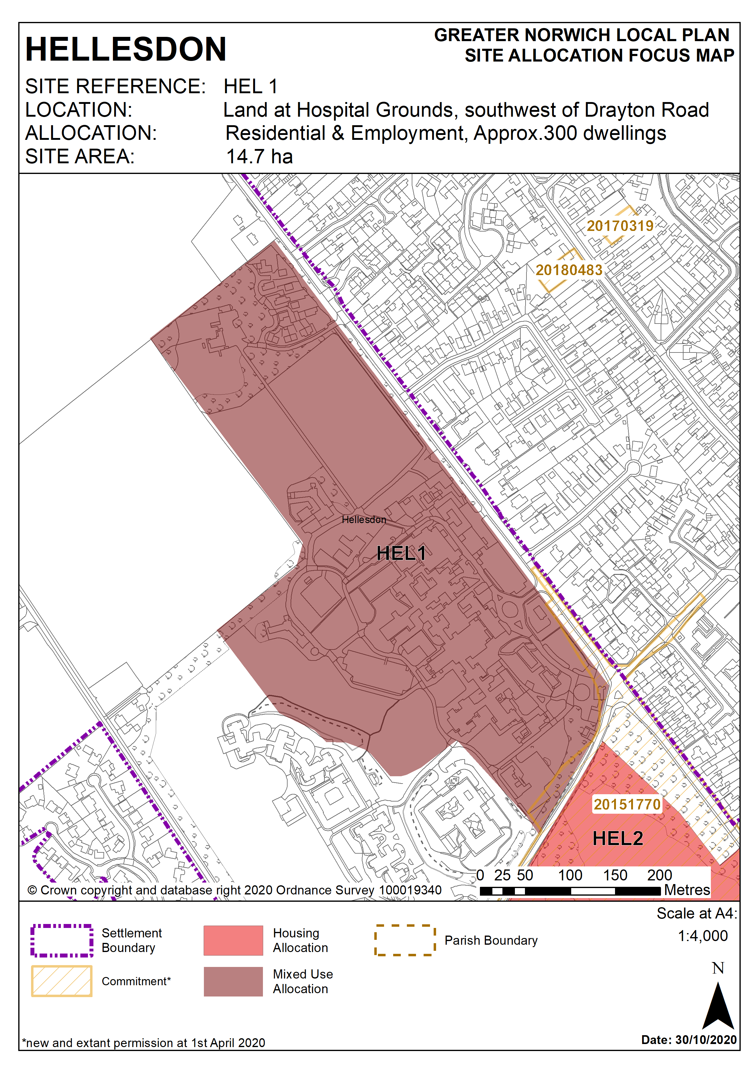Policy HEL1 Land at Hospital Grounds, southwest of Drayton Road